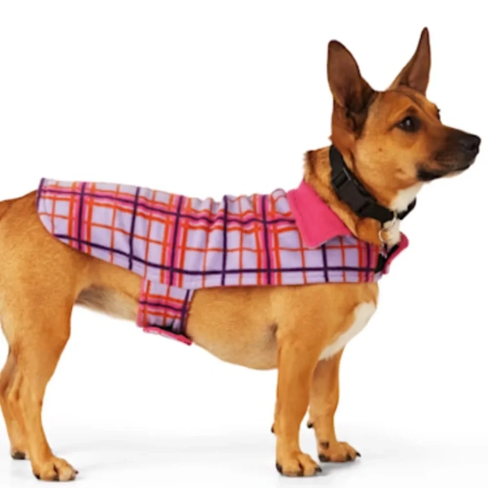 NWT Youly Reversible Plaid cozy dog coat S/M